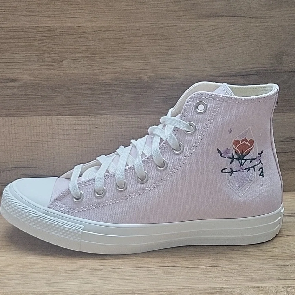 Converse Pink and White High-Top Sneakers Size 8.5 Womens.